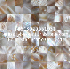 China Handmade Beautiful Sea shell Wall Mosaic Panel Freshwater Shell Decorating Panel 15x15mm supplier