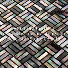 China Handmade Beautiful Sea shell Mosaic Black Butterfly Shell Mosaic Square Pieces 6x20mm supplier