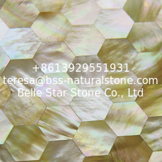 China Handmade Beautiful Sea shell Wall Panel Yellow Butterfly Shell Decoration Panel 25mm supplier