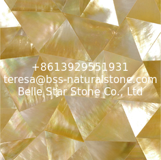 China Handmade Sea shell Wall Cladding Yellow Butterfly Shell Decoration Panel Triangle 10-35mm supplier