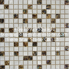 China Handmade Seashell Mosaic Freshwater Shell Mixed Abalone Shell Mosaic Square Pieces 20x20mm supplier