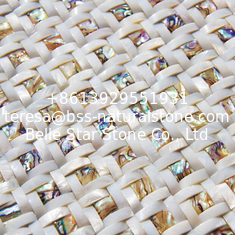 China Convex Surface Sea Shell Wall Mosaic Freshwater Shell Mixed Abalone Shell Decorating Panel supplier