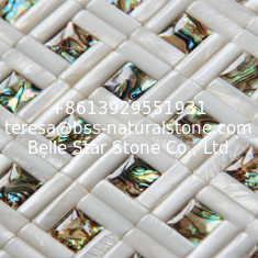 China Convex Surface Sea shell Wall Panel Freshwater Shell Mixed Abalone Shell Decorating Panel supplier