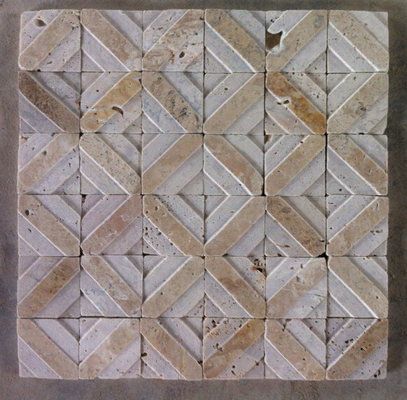 China Natural Stone Mosaic China Travertine Mosaic Convex Flower Surface for Wall Decoration supplier