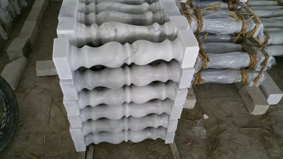 China Staircase Baluster Guangxi White Marble Balustrades China Carrara Marble Balcony Railings supplier