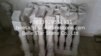China Porch Baluster Guangxi White Marble Balustrade China Carrara Marble Corridor Railing Rails supplier