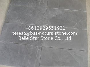 China Brushed Black Slate Paving Stone 30x30 30x60 60x60cm Charcoal Slate Floor Tiles supplier