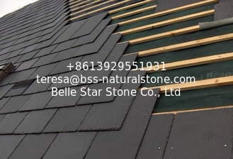 China Ink Black Slate Roof Tiles Chinese Weathering Roof Slates Lightweight Roof Tiles supplier