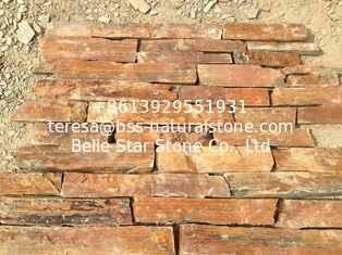 China Rusty Slate Field Stone Multicolor Slate Random Stone Veneer Slate Stone Cladding supplier
