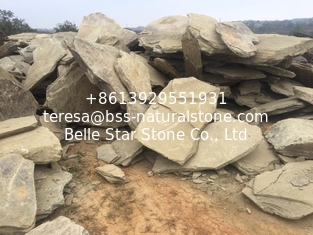 China Earth Yellow Slate Random Flagstone Irregular Random Stone Landscaping Stones supplier