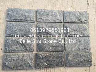 China Black Quartzite Mushroom Stones Exterior Stone Cladding Stone Wall Tiles Landscaping Stone supplier