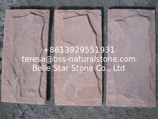 China Pink Sandstone Mushroom Stone Pillar/Column Wall Stone Exterior Stone Wall Tile Stone Cladding supplier