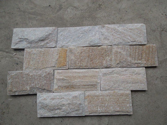 China Golden Line Quartzite Mushroom Stones Pillar/Column Wall Stone Landscaping Stones supplier