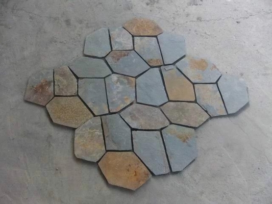 China Multicolor Slate Flagstone Patio Stones/Wall Cladding Natural Slate Flagstone Pavers/Walkway supplier