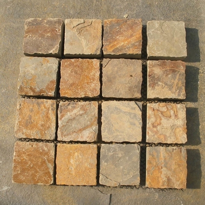 China China Rusty Slate Flagstone Patio Pavers Natural Riven Slate Paving Stone Meshed Flagstone supplier