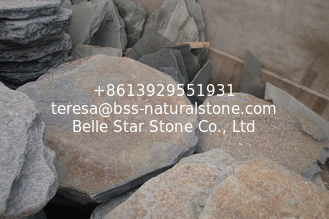 China Multicolor Slate Tumbled Stepping Stone Round Garden Paving Stone Landscaping Stone Pavers supplier