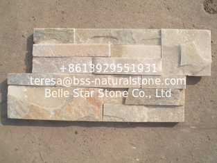 China Oyster Split Face Slate Thin Stone Veneer Natural Stone Cladding Beige Ledgestone Real Stone supplier