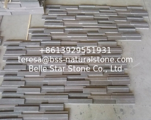 China Lilac Wenge Sandstone 3D Ledgestone,Purple Wooden Sandstone Up &amp; Down Stacked Stone supplier