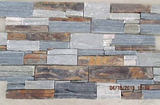 China Grey/black/rusty Slate Cemented Z Stone Cladding,Thick Natural Stacked Stone,Real Stone Panel supplier