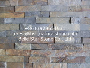 China Rusty Split Face Slate Stone Panel,Multicolor Slate Culture Stone,Real Thin Stone Veneer for Wall supplier