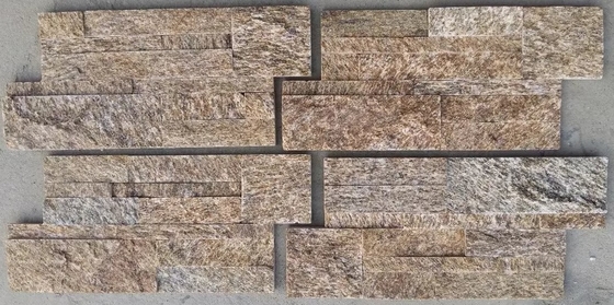 China Yellow Granite S Cut Stone Cladding,Natural 18x35 S Stone Panel,Real Granite Thin Stone Veneer supplier