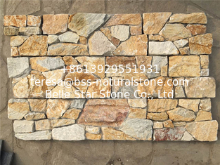 China Yellow Slate Cemented Stacked Stone,Slate Z Stone Cladding,Outdoor Wall Culture Stone Panel supplier