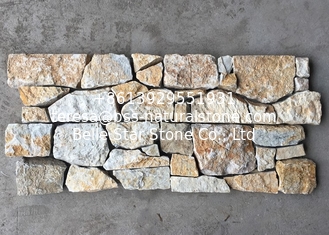 China Yellow Slate Z Stone Panel with Steel Wire Back,Thick Slate Stacked Stone Cladding,Outdoor Veneer supplier