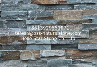 China Green Slate Stone Panel,Rough Face Slate Stacked Stone,Natural Z Stone Cladding,Wall Stone Veneer supplier