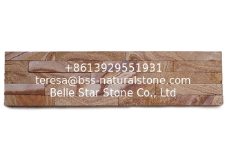 China Yellow Wooden Sawn-Cut Face Sandstone Stacked Stone,Indoor Yellow Ledger Panels,Stone Veneer supplier