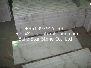 China China White Marble Stairs &amp; Risers, Guangxi White Marble Non-Slip Stairs Tread, China Carrara Marble Steps,Staircase supplier