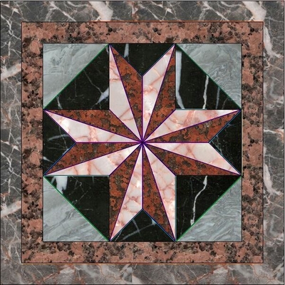 China Granite Base Flower Patterns Marble Waterjet Medallion Floor Tile Marble Medallion Pattern,Floor Decoration supplier