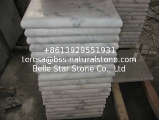 China Marble Wall Coping Stone, Guangxi White Marble Pillar Cap,China Carrara Marble Finials, Column Top supplier