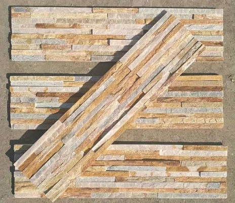 China New Oyster Split Face Slate Stone Cladding,Yellow Quartzite Mini Stacked Stone,Natural Culture Stone supplier