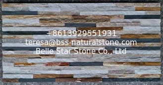 China Slate Quartzite Mini Stacked Stone,Natural Waterfall Shape Ledgestone,Stone Wall Cladding,Thin Stone Veneer supplier
