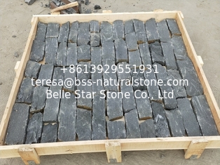China Black Quartzite Field Stone, Random Quartzite Stone Veneer, Natural Loose Ledger Stone Corner Stone supplier