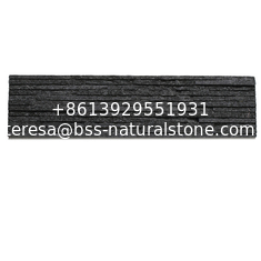 China Black Quartzite Mini Stacked Stone,Quartzite Waterfall Shape Ledgestone,Black Culture Stone,Quartzite Stone Veneer supplier