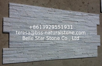 China Off-White Quartzite Stone Wall Panels, Ivory White Quartzite Stone Wall Cladding, White Quartzite Mini Stacked Stone supplier