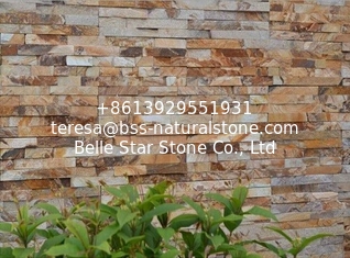 China Golden Yellow Slate Culture Stone,Fireplace Thin Stone Veneer,Outdoor Stacked Stone,Indoor Stone Panel,Ledgestone supplier