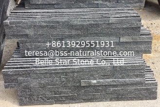 China Black Quartzite Mini Stacked Stone,Split Face Quartzite Stone Cladding,Quartzite Zclad Stone Veneer,Stacked Stone supplier