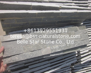 China Grey Split Face Stone Cladding,Riven Slate Stacked Stone,Grey Slate Culture Stone,Real Stone Veneer,Stone Ledger Panels supplier