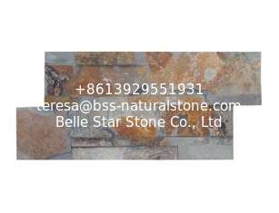 China China Multicolor Slate Sclad Stone Panels,Rusty Riven Slate Stacked Stone,Split Face Slate Stone Cladding,Stone Veneer supplier