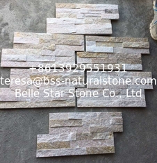 China Golden Wood Vein Quartzite Stone Panels,Sclad Stone Veneer,Quartzite Culture Stone,Natural Stone Cladding,Stacked Stone supplier