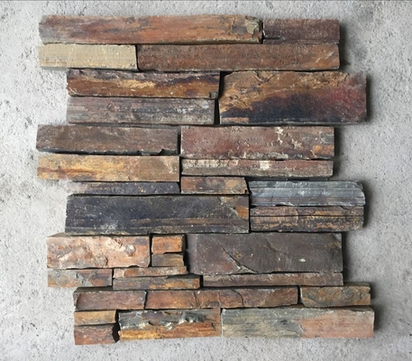 China China Multicolor Slate Zclad Stacked Stone Backed Steel Wire,Rusty Slate Stone Cladding,Multicolour Slate Culture Stone supplier