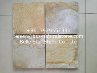 China Yellow Quartzite Tiles,Natural Wall Stone Tiles,Patio Stones,Golden Pavers,Walkway supplier