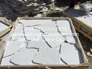 China White Quartzite Random Flagstone,Random Stone,Crazy Stone,Landscaping Stone,Flagstone Wall supplier