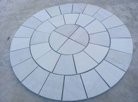 China White Quartzite Circle,Round Pavers,Plaza Paving Stone,Medallion Patio Stones,Yard Walkway supplier