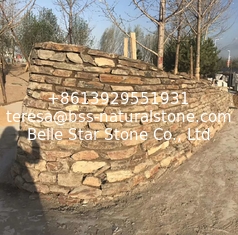 China Rusty Slate Retaining Wall,Multicolor Slate Wall Stone,Natural Slate Landscaping Wall supplier