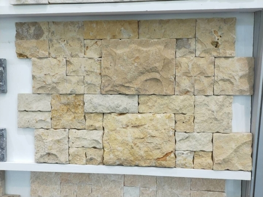 China Beige Travertine Wall Cladding,Split Face Stone Veneer,Field Ledge Stone,Loose Stone supplier