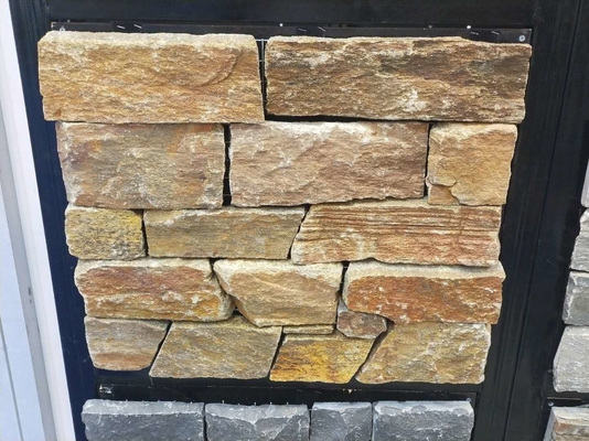 China Rustic Quartzite Stone Veneer with Steel Wire Back,Quartzite Wall Cladding supplier